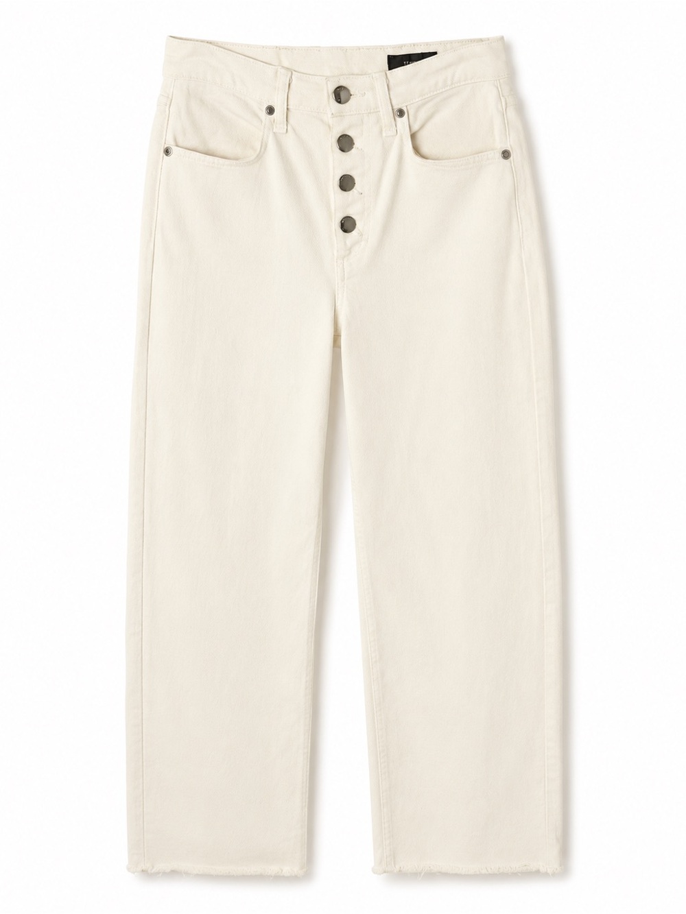 rag & bone Cream Straight-Leg High-Rise Button-Fly Jeans